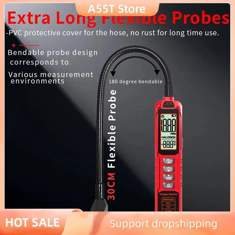 A55T Детектор утечки хладагента 0-1000PPM Кондиционер HVAC Детектор утечки хладагента CFC HFC HCFC HC HFO Тестер
A55T Детектор утечки хладагента 0-1000PPM Кондиционер HVAC Детектор утечки хладагента CFC HFC HCFC HC HFO Тестер