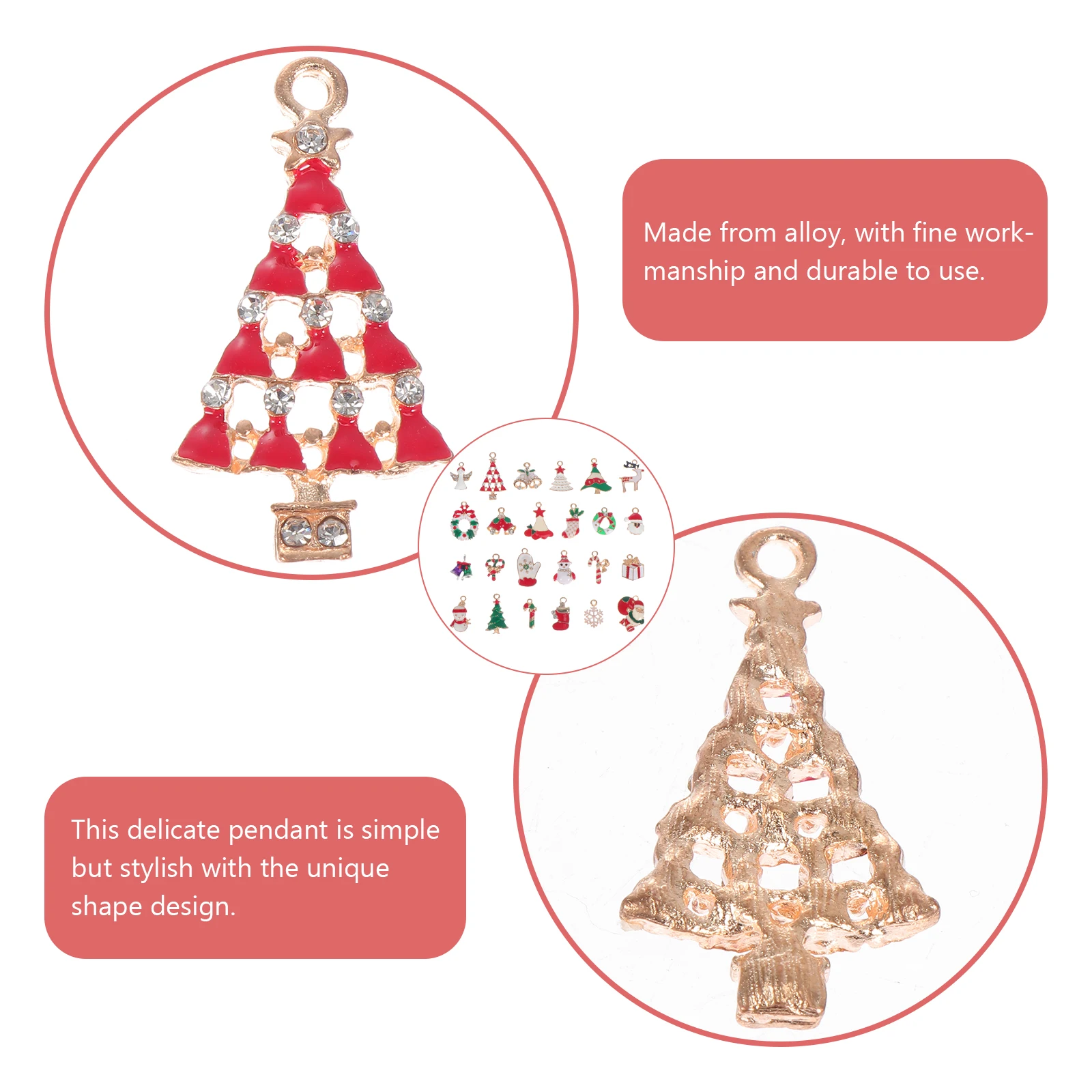 24 Pcs Christmas Pendant Ornaments Charms for Jewelry Alloy Pendants Necklace DIY Xmas Making Accessories
24 Pcs Christmas Pendant Ornaments Charms for Jewelry Alloy Pendants Necklace DIY Xmas Making Accessories