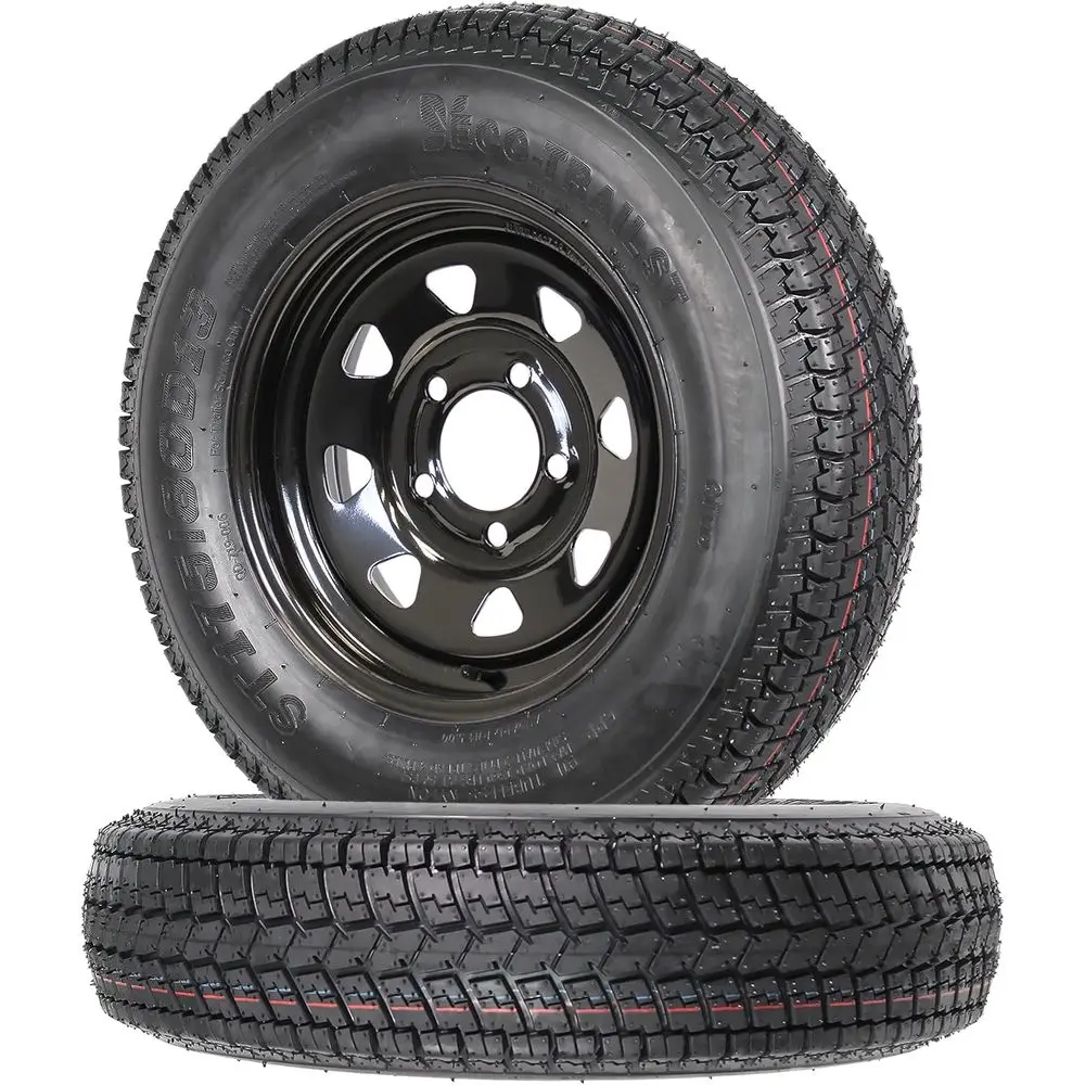 2-Pack Mounted Trailer Tire Black Spoke Wheel Rim ST175/80D13 Load Range C 175/80D13 5 Lug - 2 Year w/ree Roade
2-Pack Mounted Trailer Tire Black Spoke Wheel Rim ST175/80D13 Load Range C 175/80D13 5 Lug - 2 Year w/ree Roade