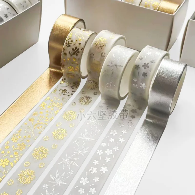 Custom Gold Foil Tape Thin Style Journal Tape High Aesthetic Washi Tape Journal Decoration Material Self-Adhesive Hot Sale
Custom Gold Foil Tape Thin Style Journal Tape High Aesthetic Washi Tape Journal Decoration Material Self-Adhesive Hot Sale