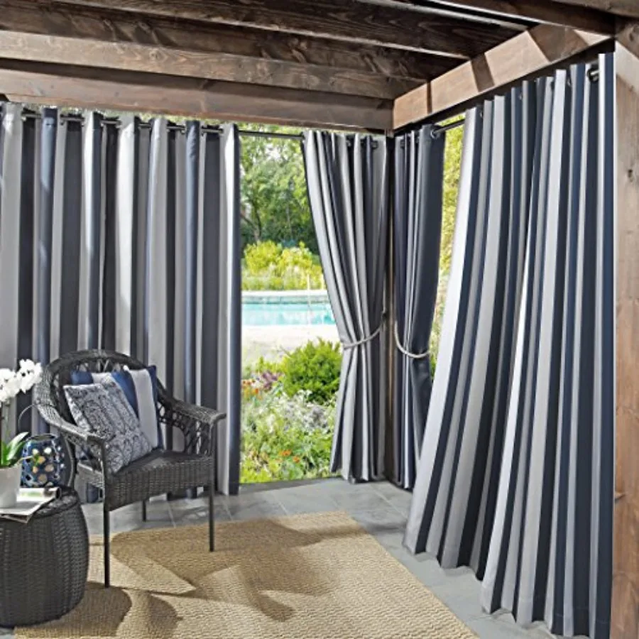 Valencia 2-Pack Cabana Stripe Indoor/Outdoor UV Protectant Energy Efficient Grommet Curtain Panel Pair
Valencia 2-Pack Cabana Stripe Indoor/Outdoor UV Protectant Energy Efficient Grommet Curtain Panel Pair