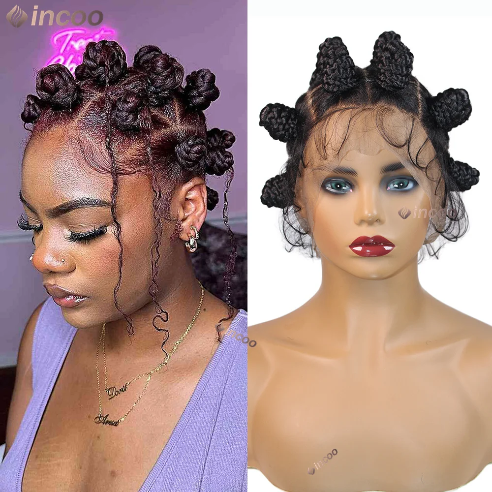 Short Bob Braided Wigs 360 Full Lace Synthetic Wigs For Black Women Bantu Box Braid With Baby Hair Knotless Box Braids Lace Wig
Short Bob Braided Wigs 360 Full Lace Synthetic Wigs For Black Women Bantu Box Braid With Baby Hair Knotless Box Braids Lace Wig