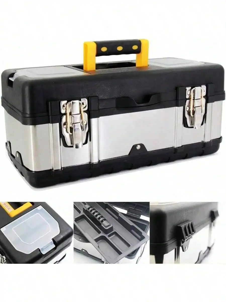 16.5-Inch Tool Box - Portable Lockable Storage, Stainless Steel & Plastic Construction - Removable Tray, Toolbox Organizer Truly Strong And Durable
16.5-Inch Tool Box - Portable Lockable Storage, Stainless Steel & Plastic Construction - Removable Tray, Toolbox Organizer Truly Strong And Durable