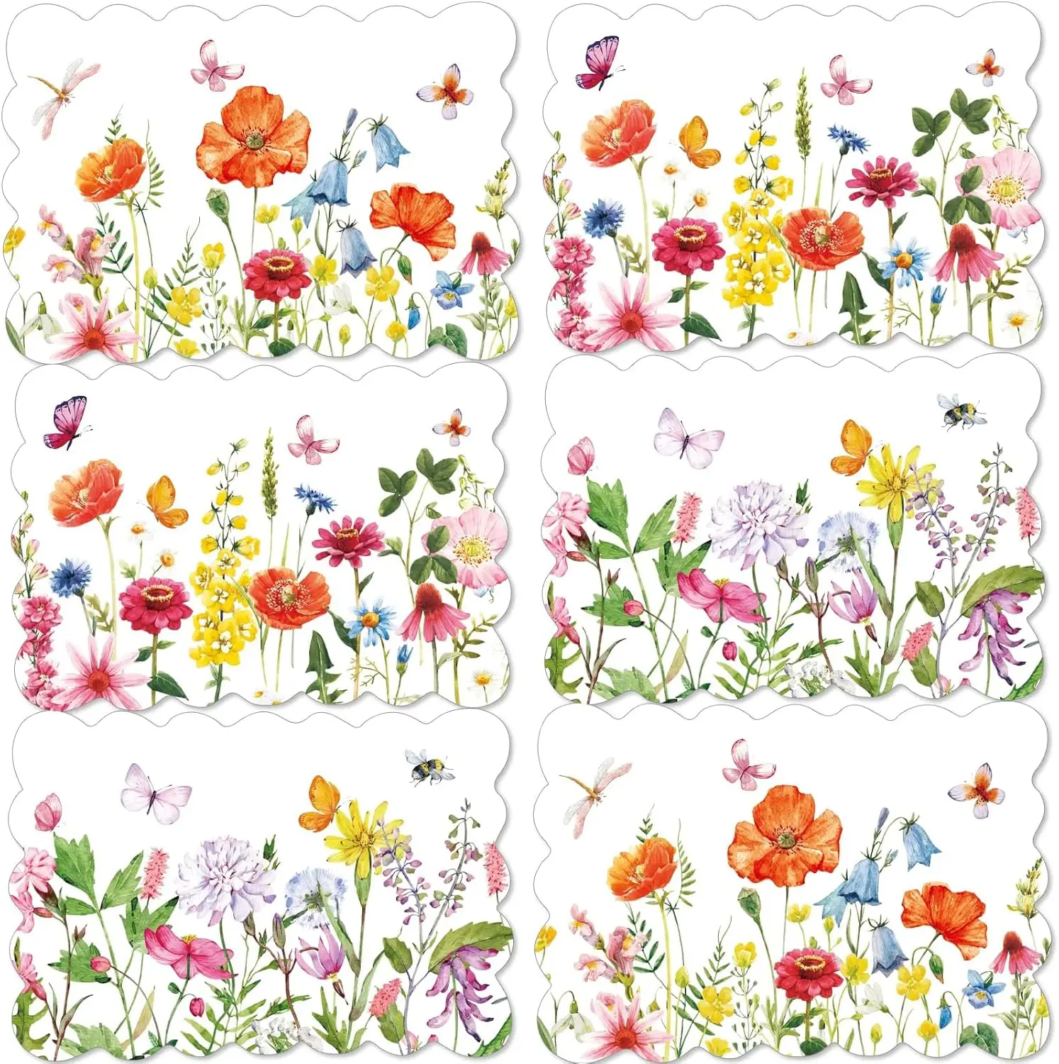 Watercolor Floral Plastic Placemats Set of 6 - Easy Clean, Heat Resistant for Indoor Outdoor Dining
Watercolor Floral Plastic Placemats Set of 6 - Easy Clean, Heat Resistant for Indoor Outdoor Dining