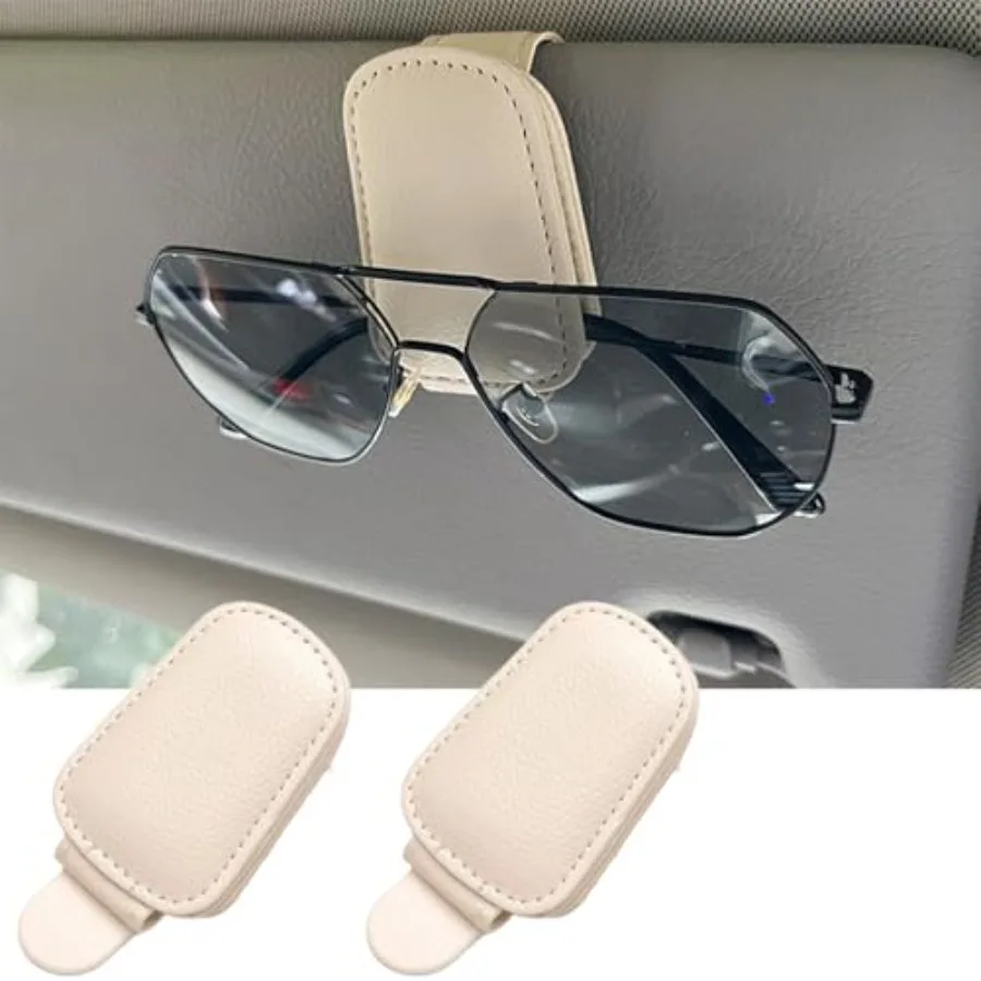 Sunglass Holder for Car, Magnetic Leather Sunglasses Holder and Ticket Card Clip, Car Visor Accessories, 2 Packs Beige
Sunglass Holder for Car, Magnetic Leather Sunglasses Holder and Ticket Card Clip, Car Visor Accessories, 2 Packs Beige