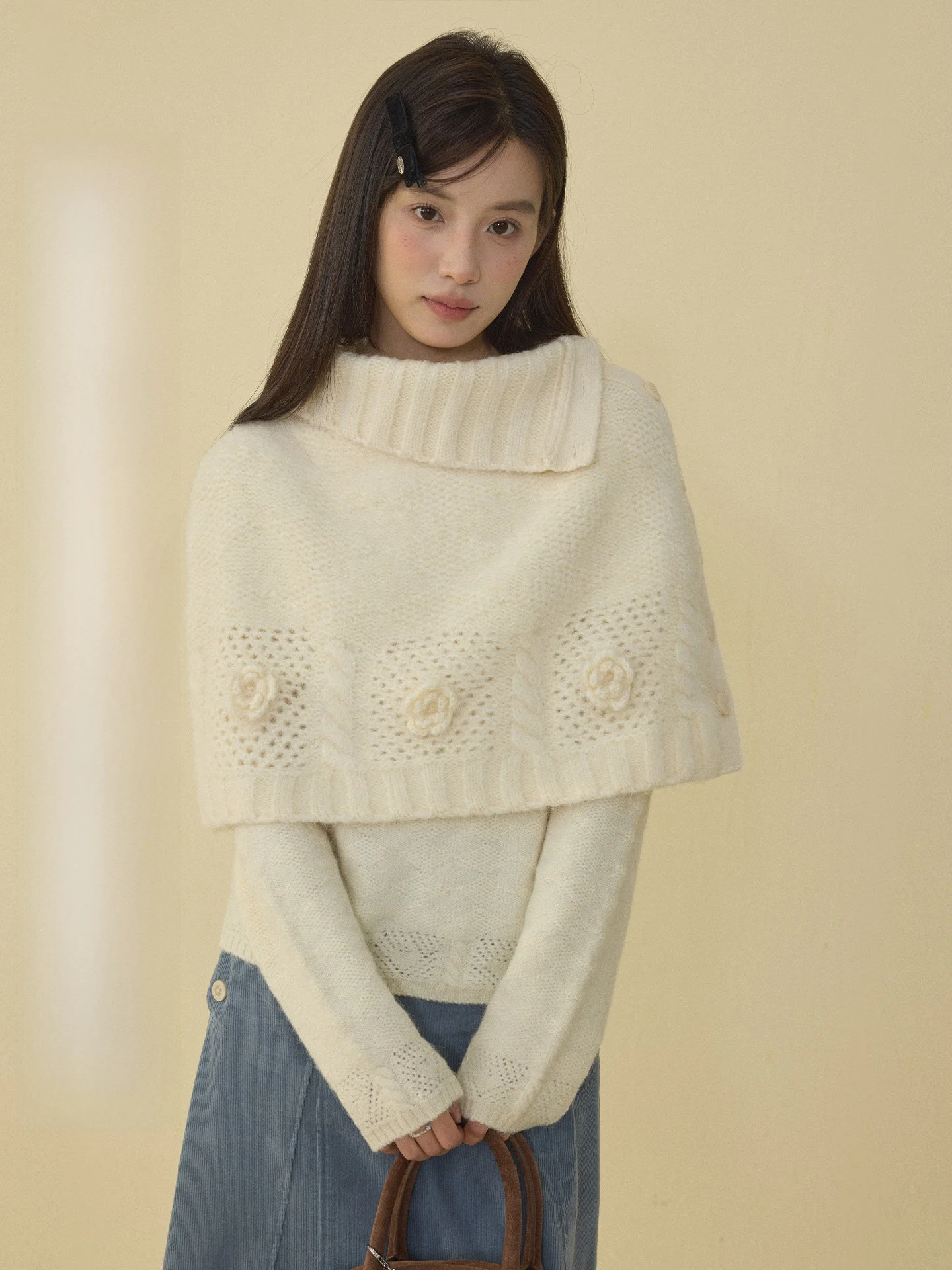 Nov Elist Wool Blend High Collar Knitted Shawl Coat Two Piece Set Casual Loose Fit Long Sleeve Sweater Winter New Arrival
Nov Elist Wool Blend High Collar Knitted Shawl Coat Two Piece Set Casual Loose Fit Long Sleeve Sweater Winter New Arrival