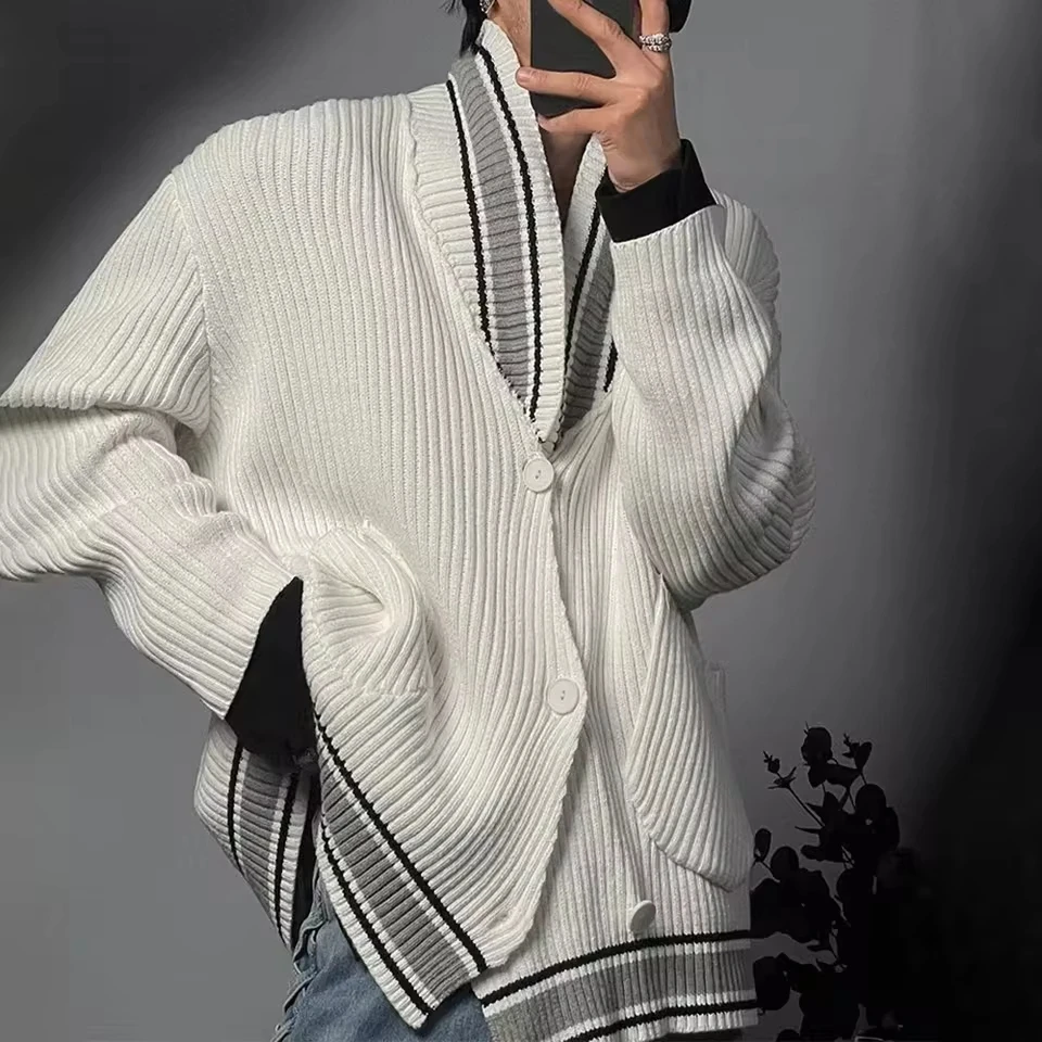 Mens Sweater Contrast Color V-Neck Sweater Autumn Streetwear Personality Versatile Campus Long-Sleeve Men'S Clothing
Mens Sweater Contrast Color V-Neck Sweater Autumn Streetwear Personality Versatile Campus Long-Sleeve Men'S Clothing