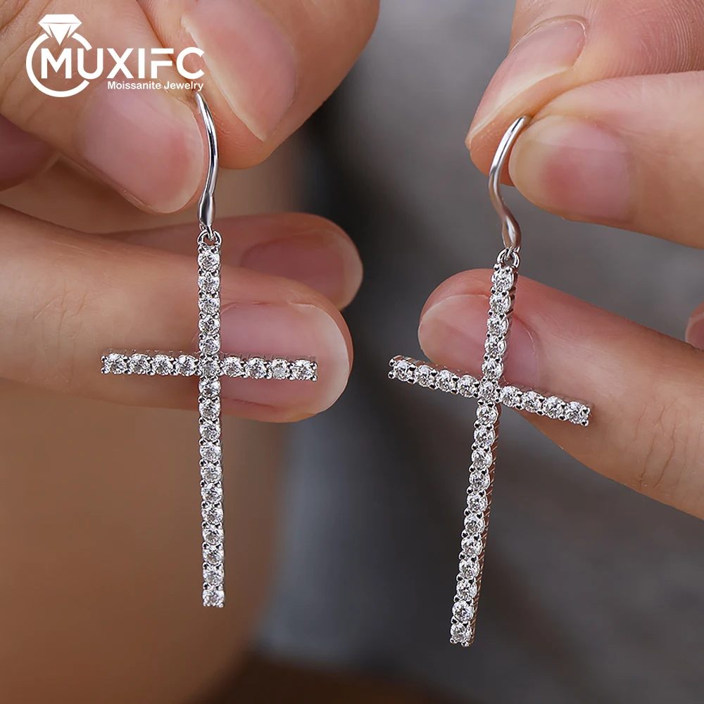 MUXIFC Moissanite Cross Drop Earrings For Women 925 Sterling Silver Plated 18k Pendant Earring GRA Certified Ear Stud Jewelry
MUXIFC Moissanite Cross Drop Earrings For Women 925 Sterling Silver Plated 18k Pendant Earring GRA Certified Ear Stud Jewelry