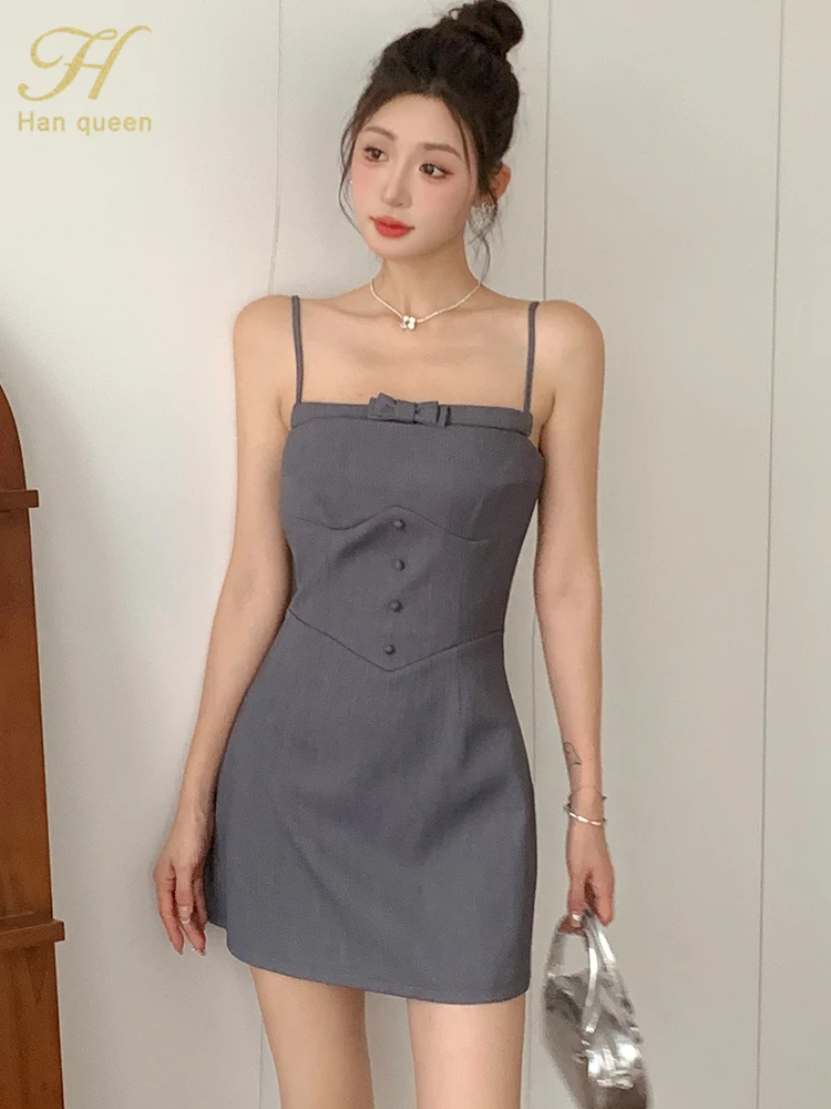 H Han Queen Women's Backless Bow Sheath Short Dress Summer Slim Sexy Chic Simple Wrap Hips Birthday Party Dresses Woman Clothes
H Han Queen Women's Backless Bow Sheath Short Dress Summer Slim Sexy Chic Simple Wrap Hips Birthday Party Dresses Woman Clothes