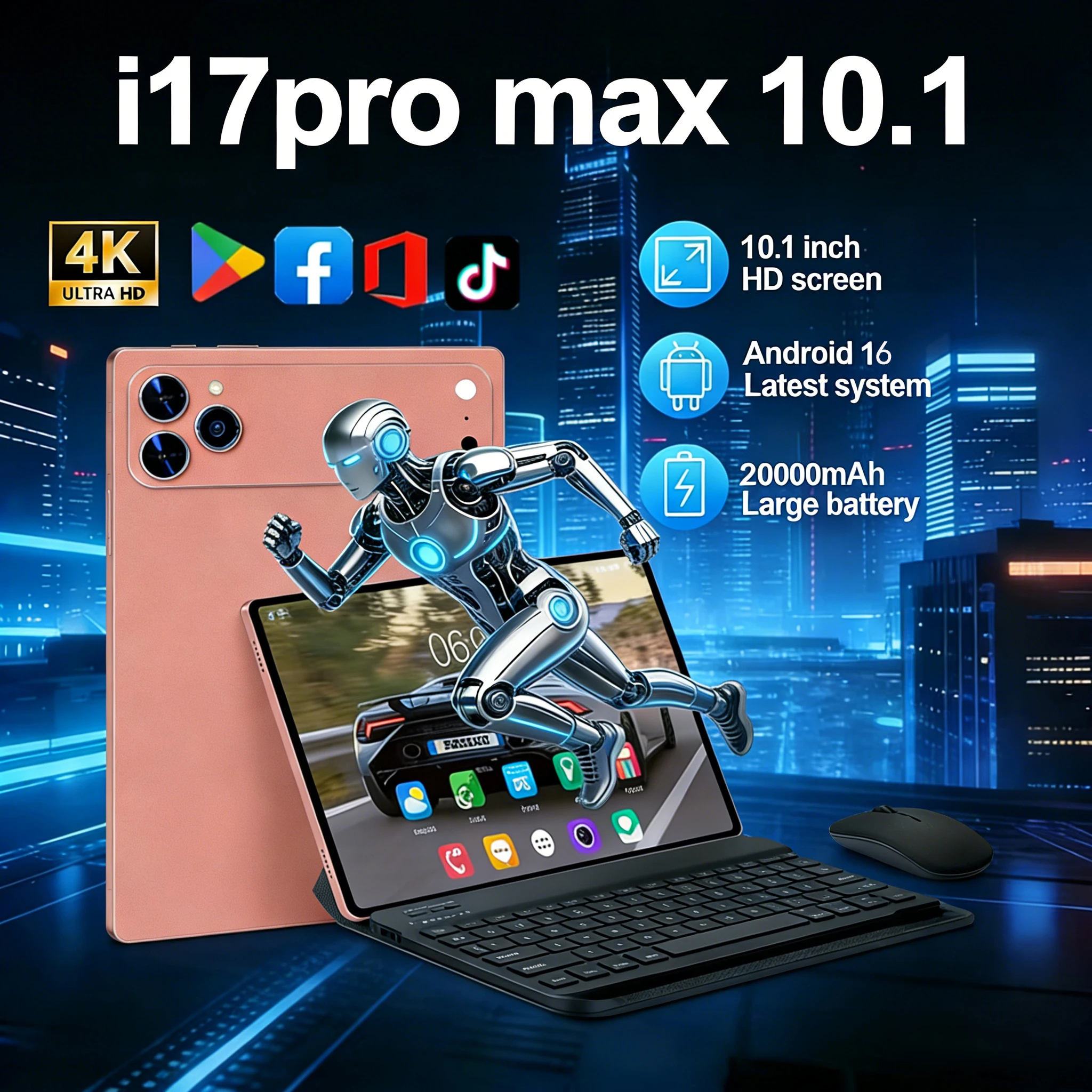Pad 17 Pro Max Tablet Android 16 22GB 2TB ROM 10.1 inch Snapdragon8gen3 10Core Tablette PC Face Recognition 20000mAh 5G Dual SIM
Pad 17 Pro Max Tablet Android 16 22GB 2TB ROM 10.1 inch Snapdragon8gen3 10Core Tablette PC Face Recognition 20000mAh 5G Dual SIM