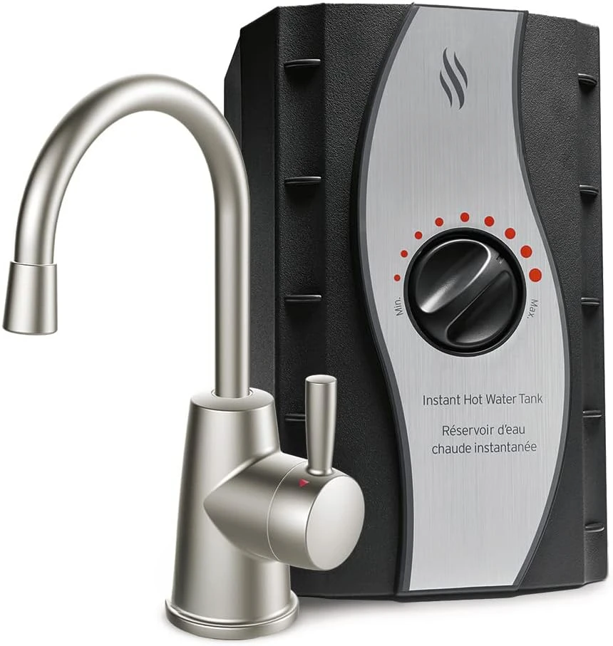 HOT250 Instant Hot Water Dispenser System, Single-Handle Faucet in Satin Nickel with 2/3-Gallon Stainless Steel Tan
HOT250 Instant Hot Water Dispenser System, Single-Handle Faucet in Satin Nickel with 2/3-Gallon Stainless Steel Tan