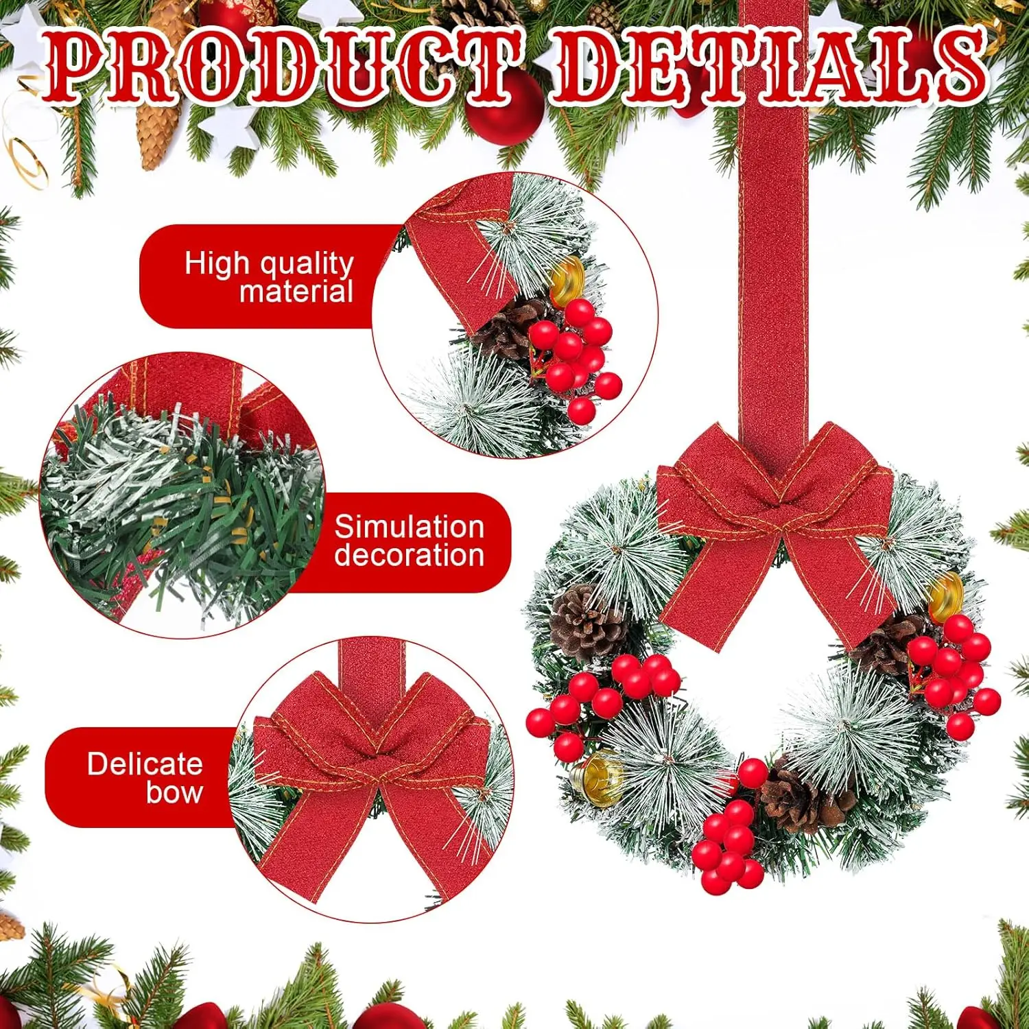 Mini Cabinet Wreaths For Kitchen With Ribbon Small Christmas Farmhouse Artificial Pine Cone Hanging Wreath For Front Door
Mini Cabinet Wreaths For Kitchen With Ribbon Small Christmas Farmhouse Artificial Pine Cone Hanging Wreath For Front Door