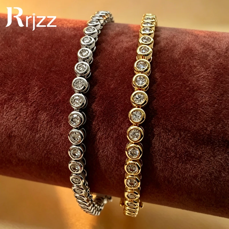 Rrjzz D-Color 2.5mm Moissanite Single Row Full Diamond Tennis Bracelet for Women Luxury 7" Chain Bubble Bracelets Jewelry Gifts
Rrjzz D-Color 2.5mm Moissanite Single Row Full Diamond Tennis Bracelet for Women Luxury 7" Chain Bubble Bracelets Jewelry Gifts