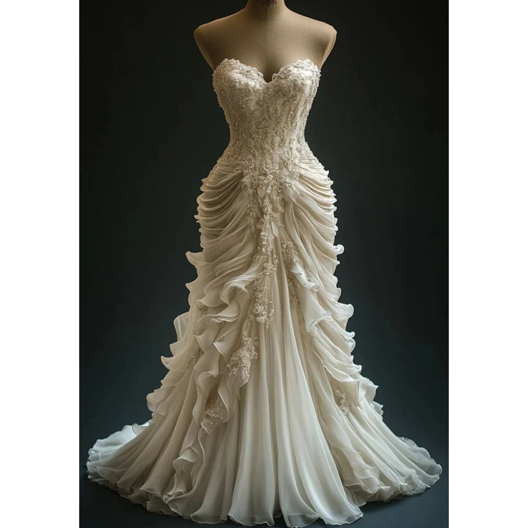 Vintage Victorian Prom Dress Ruched Pleats Long Ivory Evening Gown Lace Appliques Sweetheart Corset Reception Dress Customized
Vintage Victorian Prom Dress Ruched Pleats Long Ivory Evening Gown Lace Appliques Sweetheart Corset Reception Dress Customized