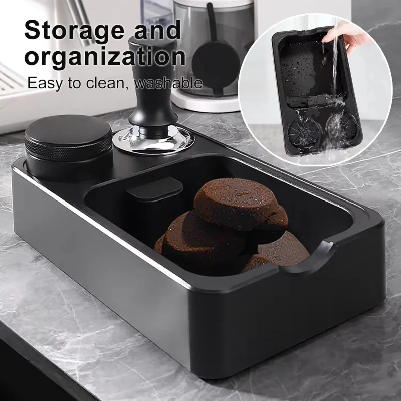 Станция для домашней кофейни с нарезной коробкой 3-в-1 подходит для 51/54/58 мм, противоскользящая стойка для хранения приборов из АБС-пластика
Станция для домашней кофейни с нарезной коробкой 3-в-1 подходит для 51/54/58 мм, противоскользящая стойка для хранения приборов из АБС-пластика