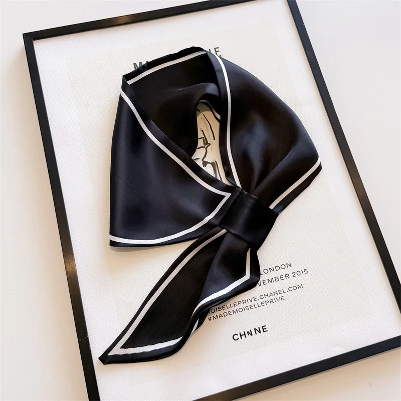 Classic Soft Satin No Tie Silk Scarf Pre-tied Neck Scarf Minimalist Solid Border Hijab Bandana Office Daily Hair Neck Accessory
Classic Soft Satin No Tie Silk Scarf Pre-tied Neck Scarf Minimalist Solid Border Hijab Bandana Office Daily Hair Neck Accessory