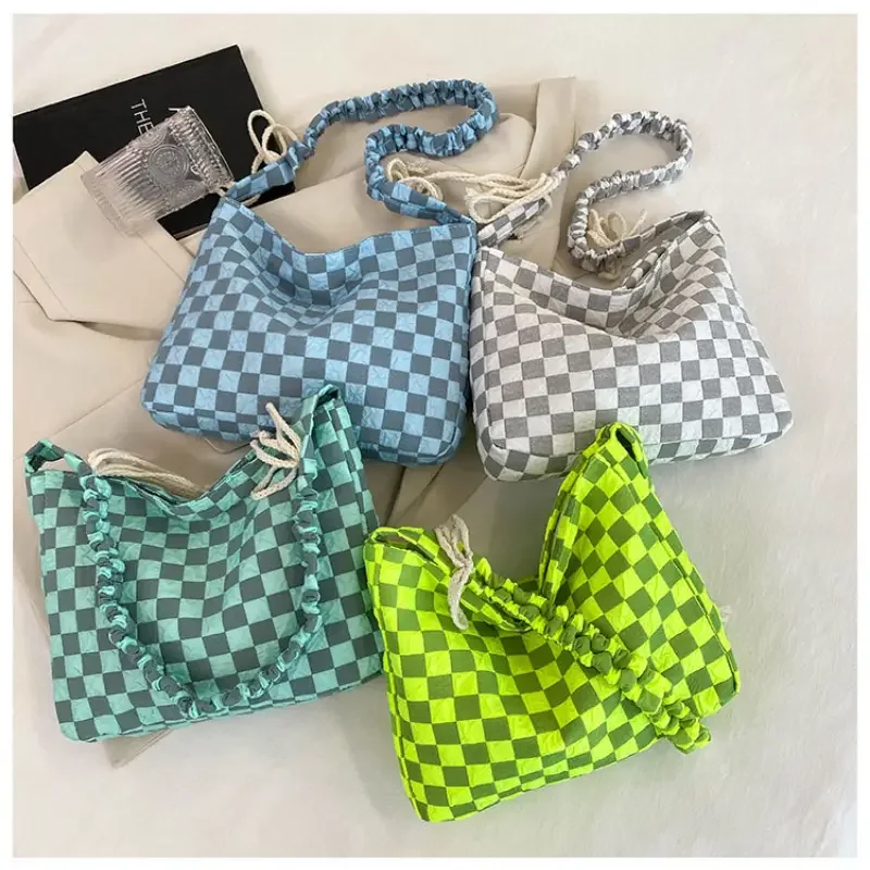 Canvas Tote Bag, Women's Simple Checkered Pattern Handbag Versatile Shoulder Bag For Every Day
Canvas Tote Bag, Women's Simple Checkered Pattern Handbag Versatile Shoulder Bag For Every Day