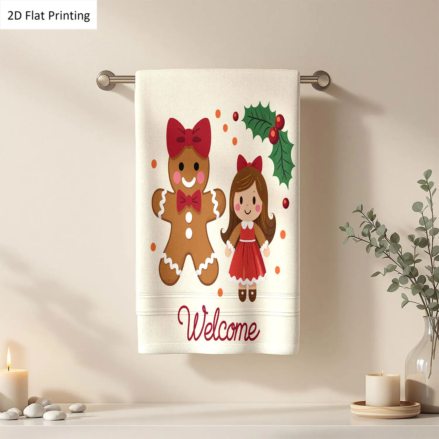 1Pc Christmas Gingerbread Man Girl Holly Red Bathroom Hand Towel Bath Towel, Multiple Size Microfiber Polyester Towel, Unique Home Decorative Kitchen Towels, Festival Bathroom Accessories Decor, Quick Dry and Absorbent
1Pc Christmas Gingerbread Man Girl Holly Red Bathroom Hand Towel Bath Towel, Multiple Size Microfiber Polyester Towel, Unique Home Decorative Kitchen Towels, Festival Bathroom Accessories Decor, Quick Dry and Absorbent