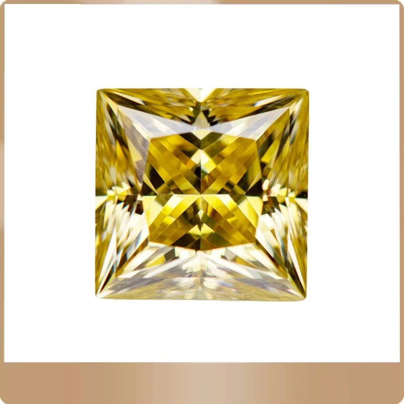 Moissanite Stone Lemon Yellow Color Princess Cut Lab Grown Diamond Gemstone Charms Jewelry for Woman with GRA Certificate
Moissanite Stone Lemon Yellow Color Princess Cut Lab Grown Diamond Gemstone Charms Jewelry for Woman with GRA Certificate