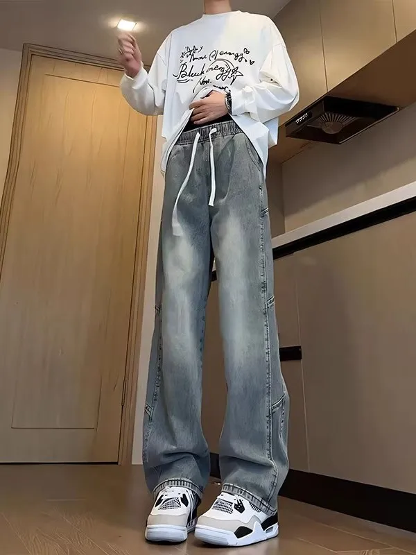 Blue adient Jeans Men's Trendy American High Street Vibe Loose Straight Leg Bell Bot with Rivets Casual Wear All Seasons
Blue adient Jeans Men's Trendy American High Street Vibe Loose Straight Leg Bell Bot with Rivets Casual Wear All Seasons
