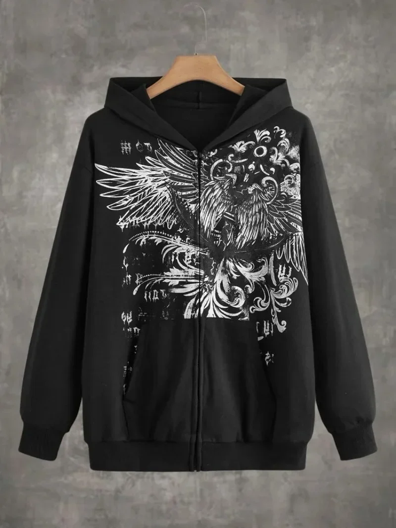 Y2k Casual Vintage Gothic Fashion Print Zip Up Hoodies Streetwear Hip Hop Harajuku Coats Loose Hooded Sweatshirt Women Kpop
Y2k Casual Vintage Gothic Fashion Print Zip Up Hoodies Streetwear Hip Hop Harajuku Coats Loose Hooded Sweatshirt Women Kpop
