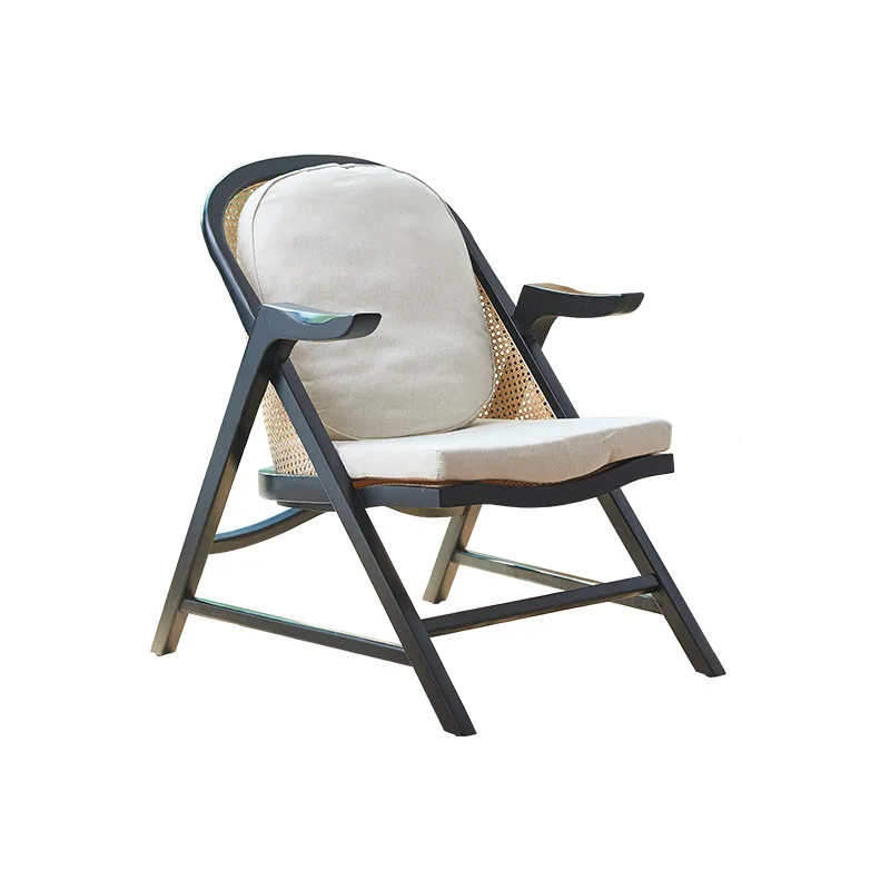 Nordic rattan solid wood living room simple armrest back chair wabi sandy wind B & B hotel balcony three-piece set 
Nordic rattan solid wood living room simple armrest back chair wabi sandy wind B & B hotel balcony three-piece set