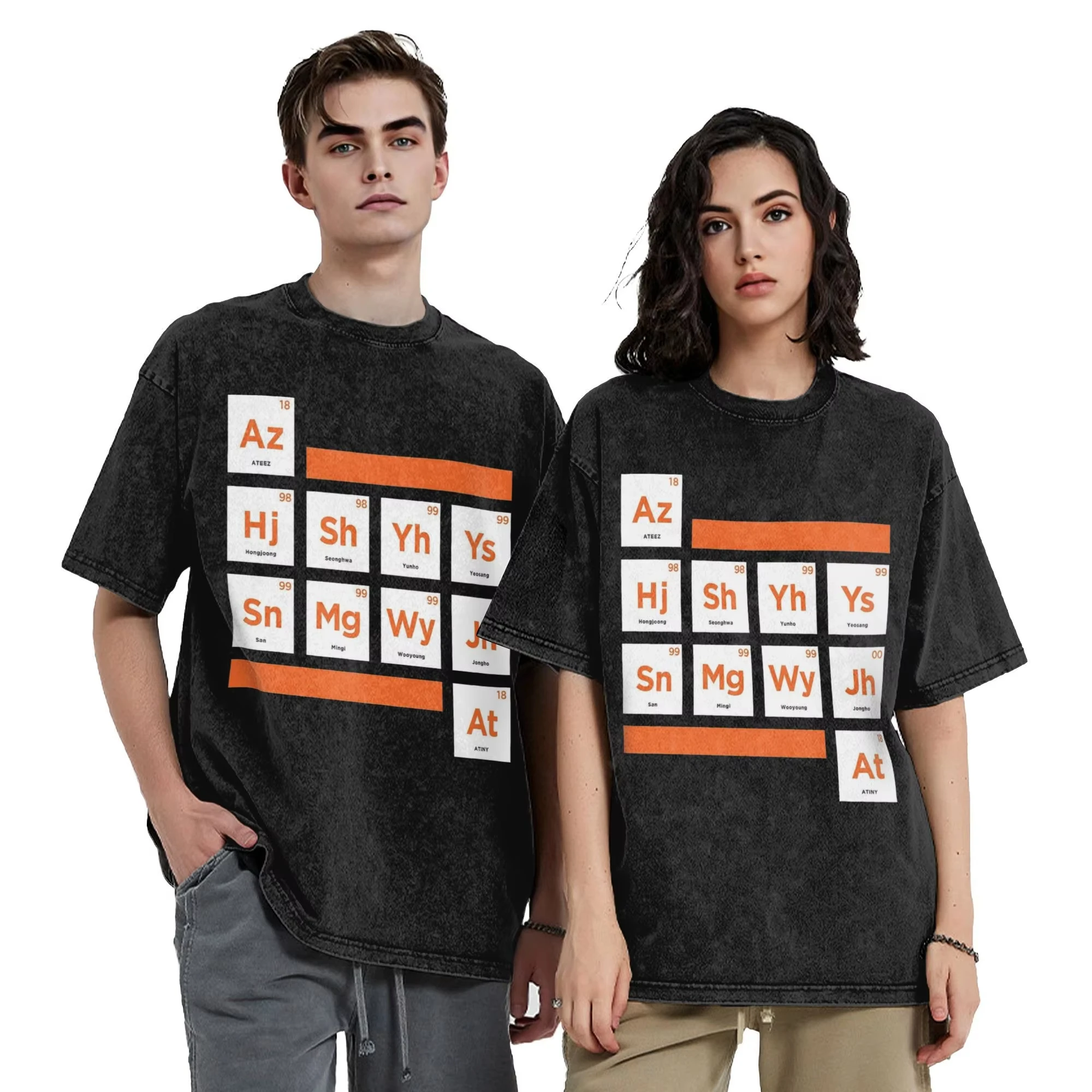 Ateezs Periodic Table T Shirt Hip Hop Washed Short Sleeve Harajuku T-Shirts Vintage Men Women Tops Streetwear Summer Tee Shirt
Ateezs Periodic Table T Shirt Hip Hop Washed Short Sleeve Harajuku T-Shirts Vintage Men Women Tops Streetwear Summer Tee Shirt