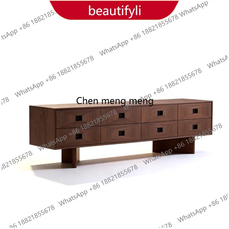 02 Medieval TV Cabinet North American Black Walnut Living Room Locker High off the ground
02 Medieval TV Cabinet North American Black Walnut Living Room Locker High off the ground