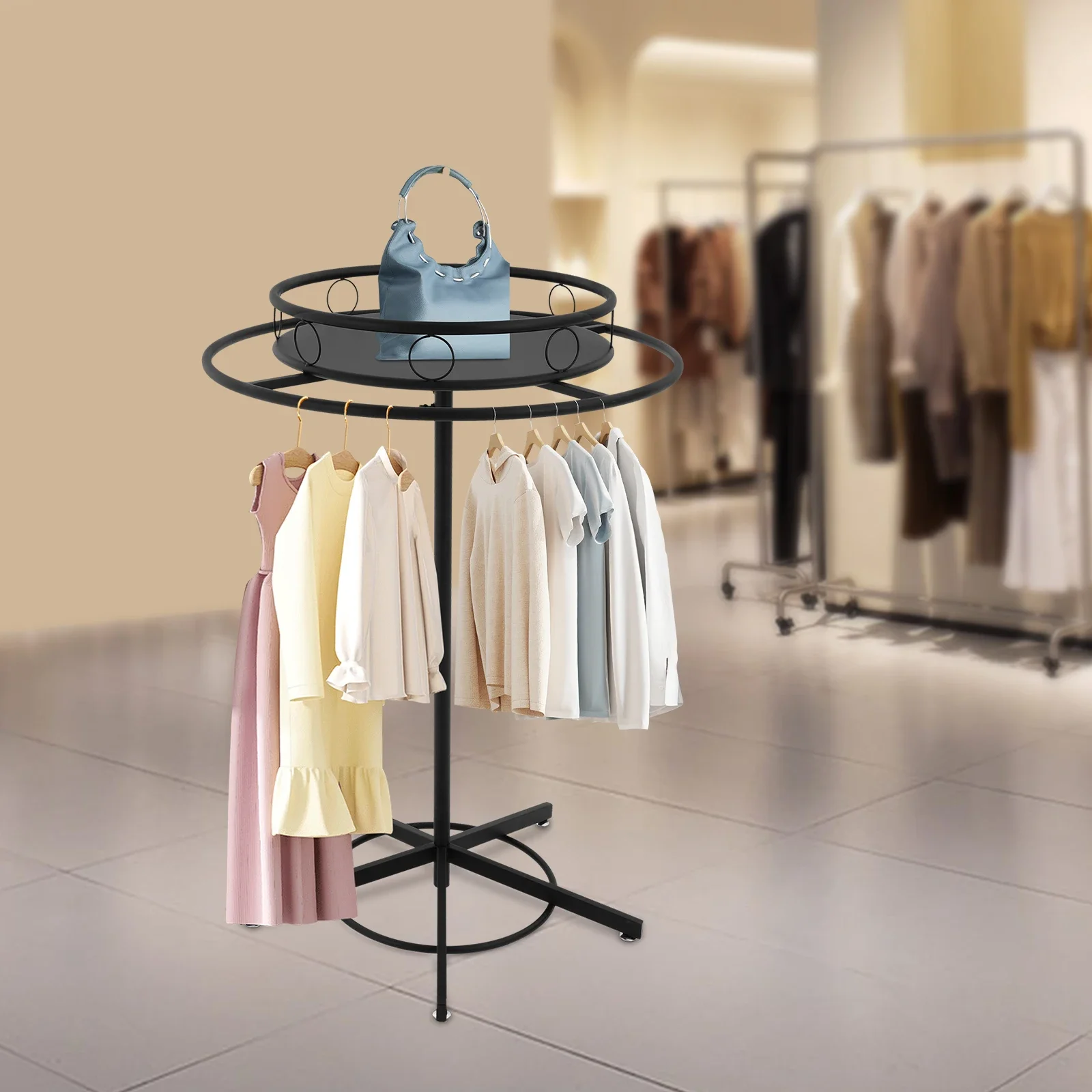 Round Clothes Rack, Floor Standing Rotatable Clothing Rack, Portable Retail Display Stand for Hanging Clothes Bedrooms Boutiques
Round Clothes Rack, Floor Standing Rotatable Clothing Rack, Portable Retail Display Stand for Hanging Clothes Bedrooms Boutiques