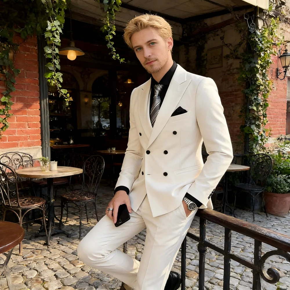 Men's Double Breasted Trench Coat Suit Casual Simple Blazer Vest Pants High Quality Recent Design Matching Set
Men's Double Breasted Trench Coat Suit Casual Simple Blazer Vest Pants High Quality Recent Design Matching Set