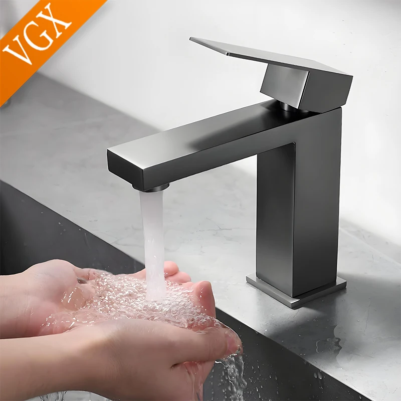 VGX Square Bathroom Faucets Stainless Steel Brushed Basin Mixer Sink Faucet Gourmet Washbasin Tapware Hot Cold Water Tap Crane
VGX Square Bathroom Faucets Stainless Steel Brushed Basin Mixer Sink Faucet Gourmet Washbasin Tapware Hot Cold Water Tap Crane