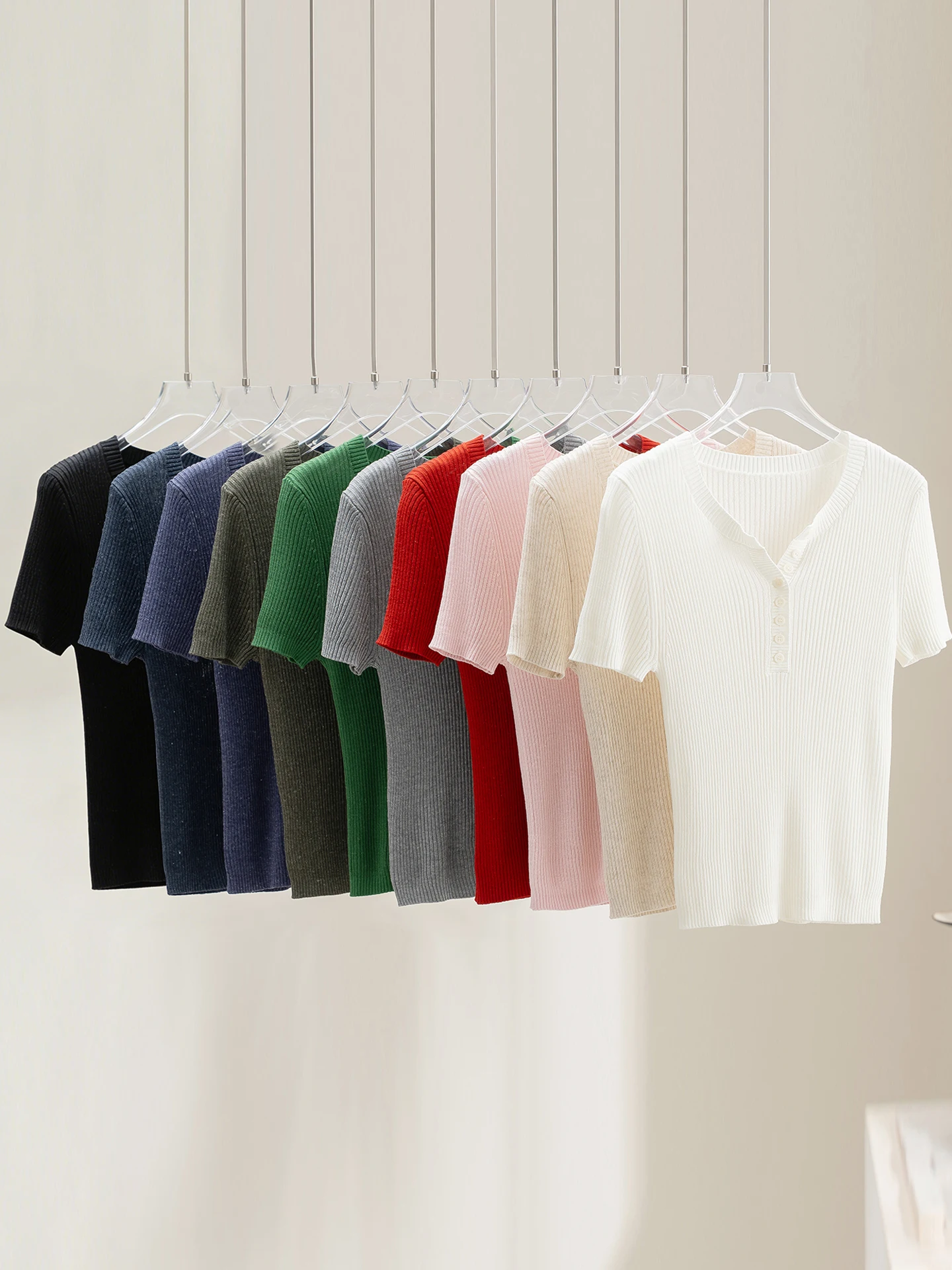SILVIYE Women's Slim Fit Short Sleeve Knitted T-Shirt round Neck Button up Cotton Lyocell Linen Blend Soft Casual Top
SILVIYE Women's Slim Fit Short Sleeve Knitted T-Shirt round Neck Button up Cotton Lyocell Linen Blend Soft Casual Top