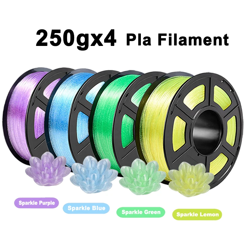 250 г 1 кг PLA Crystal Sparkle Фиолетовая нить для 3D-принтера 1,75 мм Прозрачный желтый Crystal Sparkle зеленый синий Материал 3D-принтера
250 г 1 кг PLA Crystal Sparkle Фиолетовая нить для 3D-принтера 1,75 мм Прозрачный желтый Crystal Sparkle зеленый синий Материал 3D-принтера