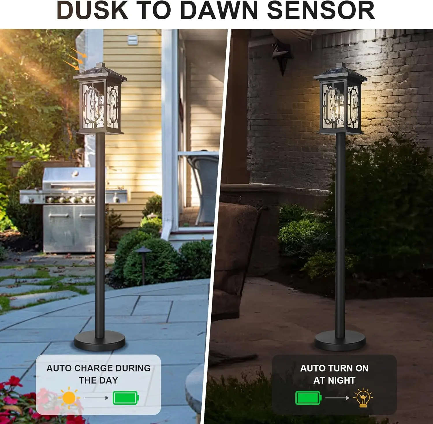 42.5' Solar Post Lights with Remote, Waterproof LED Pathway Lights for Garden, Yard, Patio
42.5' Solar Post Lights with Remote, Waterproof LED Pathway Lights for Garden, Yard, Patio