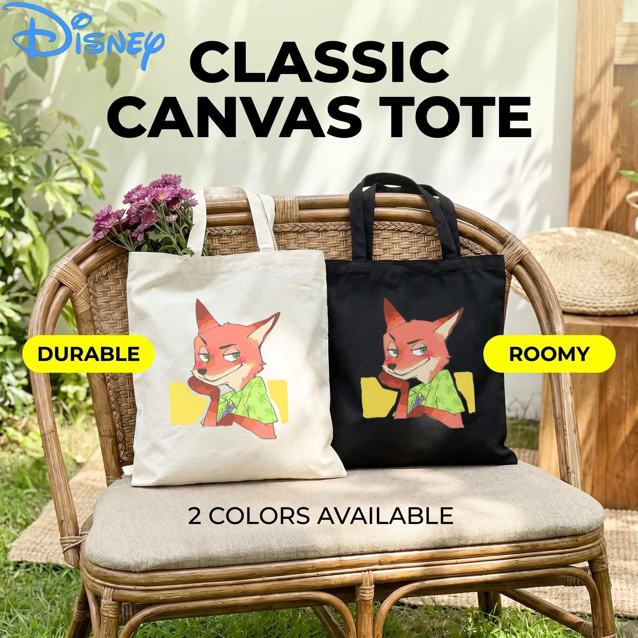 1PC Disney Blush Nick Wilde Rest Chin Canvas Tote Bag, Zootopia Fox Green Shirt Print Eco Shoulder Bag
1PC Disney Blush Nick Wilde Rest Chin Canvas Tote Bag, Zootopia Fox Green Shirt Print Eco Shoulder Bag