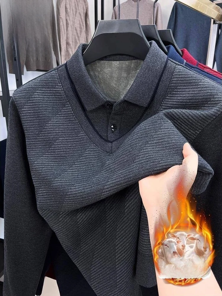 Утепленный шерстяной вязаный свитер с эффектом двухслойности для мужчин среднего и старшего возраста, зимний, повседневный, свободного кроя, из мягкого вельвета
Утепленный шерстяной вязаный свитер с эффектом двухслойности для мужчин среднего и старшего возраста, зимний, повседневный, свободного кроя, из мягкого вельвета