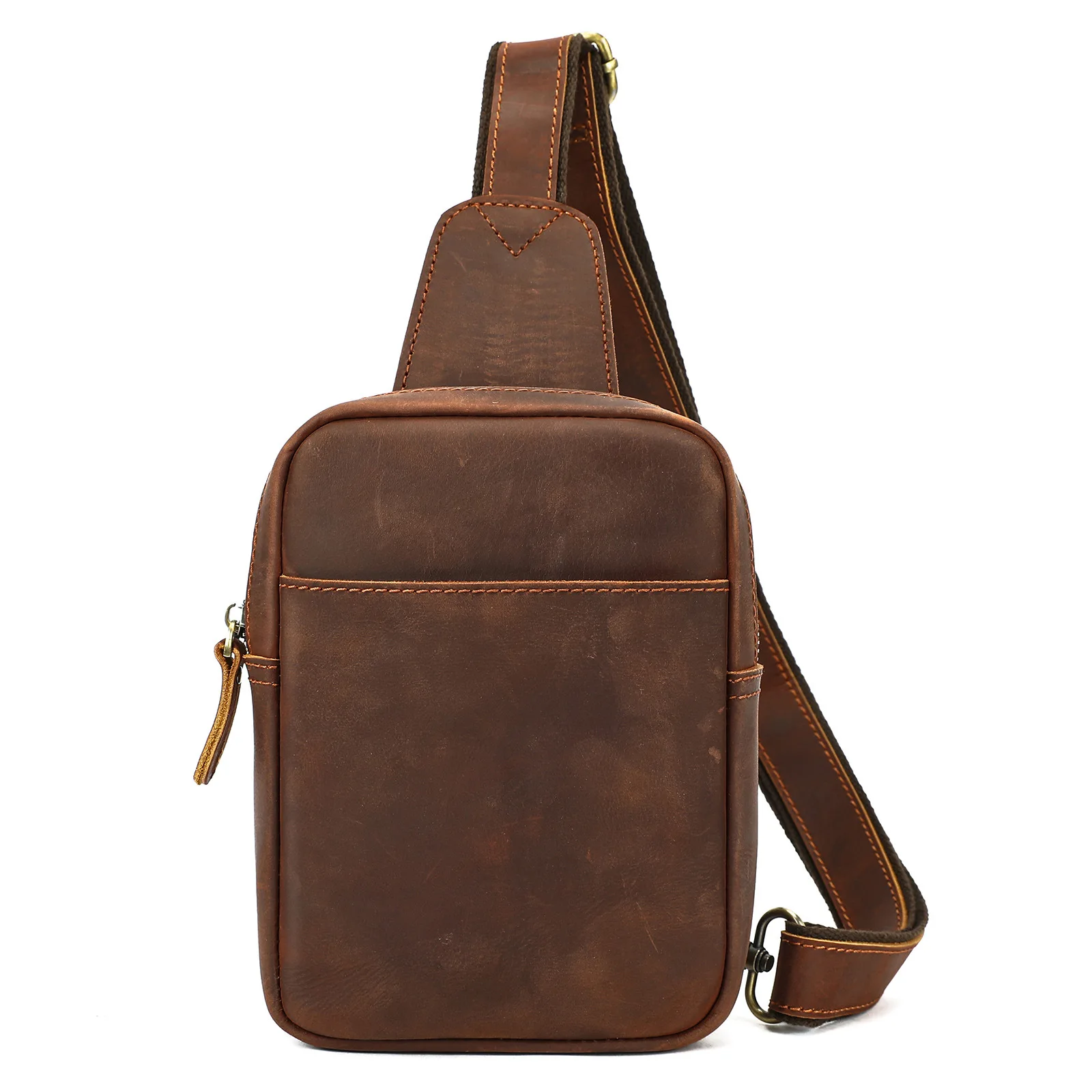 Vintage Crazy Horse Leather Chest Bag for Men, Minimalist Crossbody Sling Bag, Fashionable & Casual Commuter Front Pack
Vintage Crazy Horse Leather Chest Bag for Men, Minimalist Crossbody Sling Bag, Fashionable & Casual Commuter Front Pack