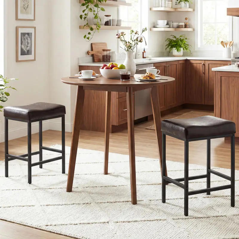 Set of 2 25 Inch Counter Height Bar Chairs for Kitchen Island-Brown
Set of 2 25 Inch Counter Height Bar Chairs for Kitchen Island-Brown