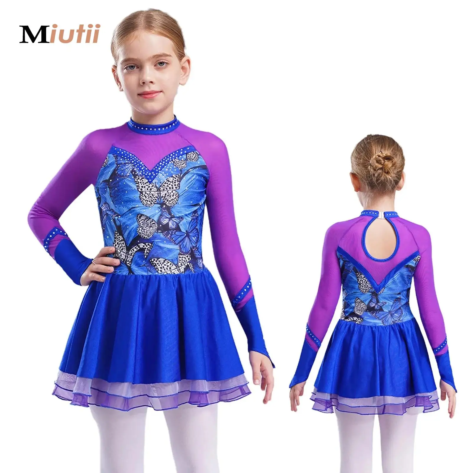 Kid Girl Gymnastics Ballet Jersey Lyrical Dance Dress Shiny Butterfly Printed Mesh Figure Skating Performance Costume Dancewear
Kid Girl Gymnastics Ballet Jersey Lyrical Dance Dress Shiny Butterfly Printed Mesh Figure Skating Performance Costume Dancewear