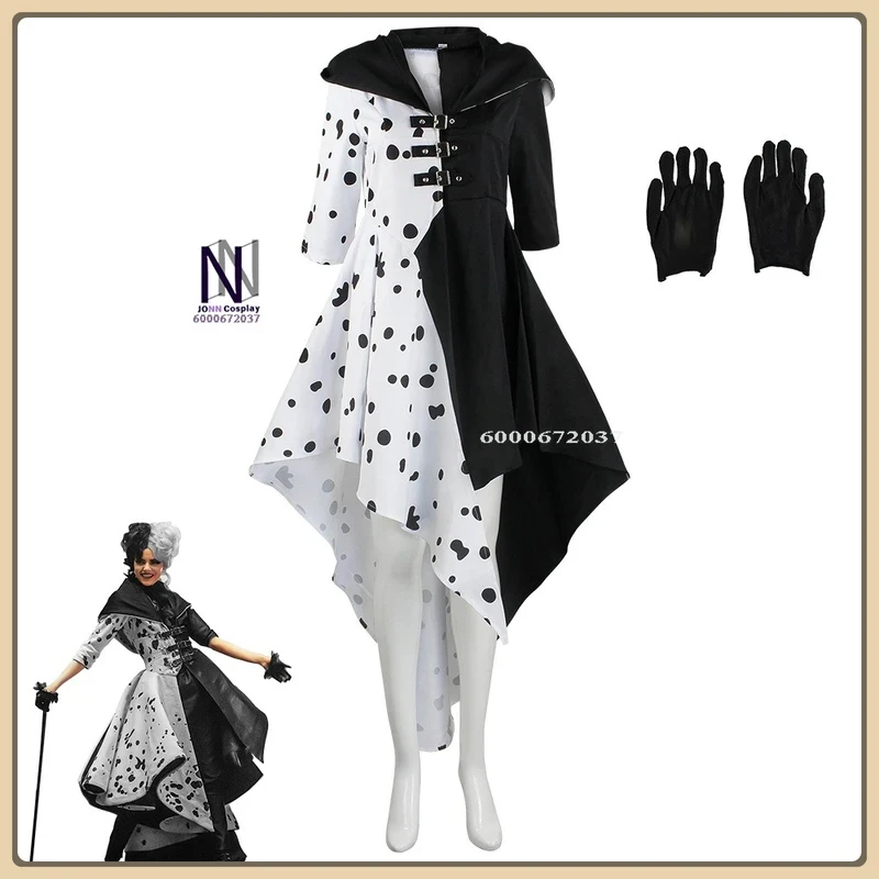 ABC123Cruella de Vil Cosplay Costume Black White Spotted Dress Full Set High Quality Comic Con/Stage/Halloween Anime Clox,3;b'2.
ABC123Cruella de Vil Cosplay Costume Black White Spotted Dress Full Set High Quality Comic Con/Stage/Halloween Anime Clox,3;b'2.