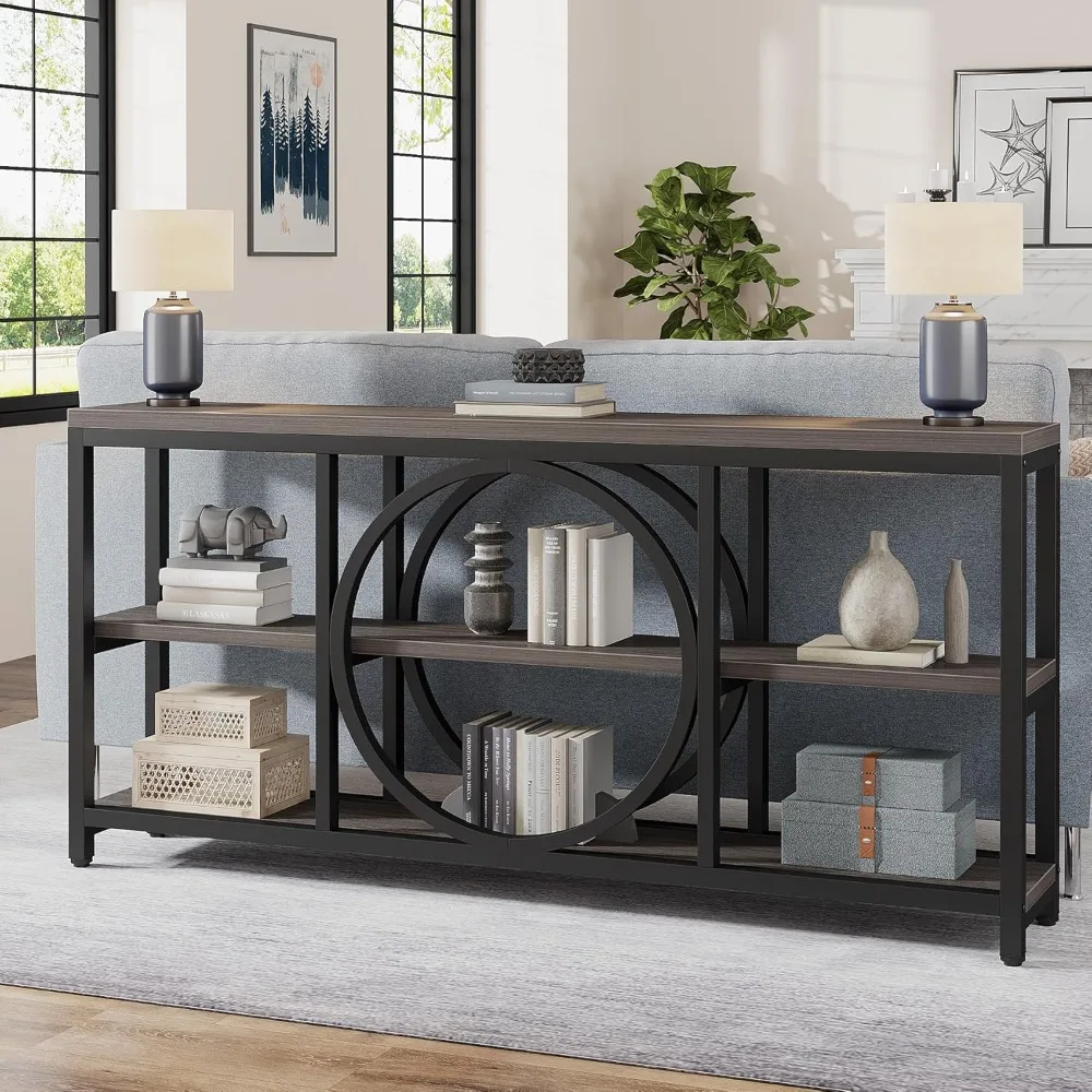 70.9 inch Sofa Console Table, Extra Long Narrow Entryway Tables with 3 Tier Wood Storage Shelves Metal Frame
70.9 inch Sofa Console Table, Extra Long Narrow Entryway Tables with 3 Tier Wood Storage Shelves Metal Frame