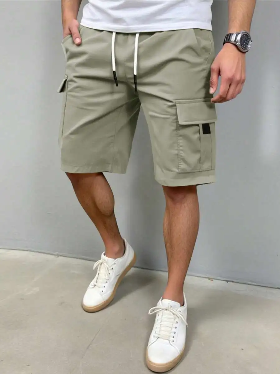 Khaki Mens Cargo Shorts With Drawstring Waist And Large Side Pockets, Loose Fit For Casual Summer Wear, Travel, And Outdoor Use
Khaki Mens Cargo Shorts With Drawstring Waist And Large Side Pockets, Loose Fit For Casual Summer Wear, Travel, And Outdoor Use