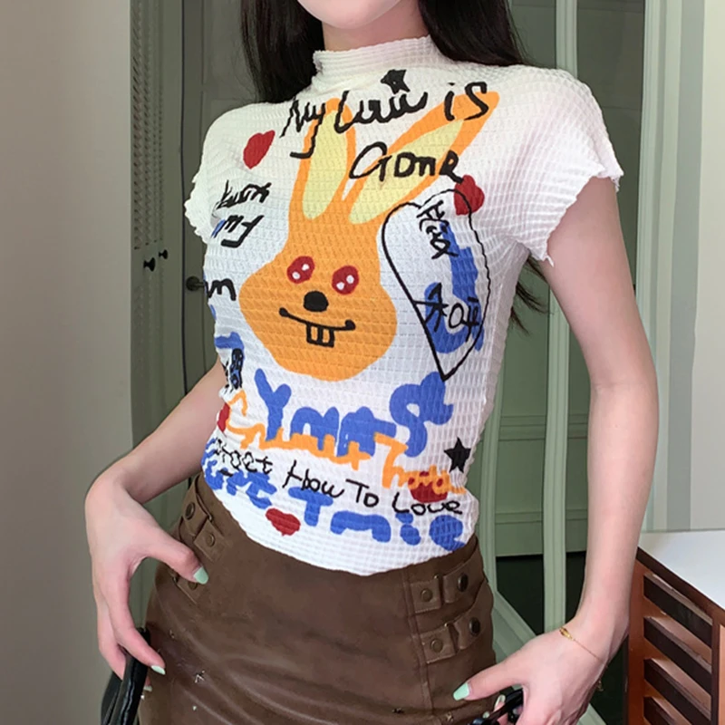 Printed Atmosphere Short Sleeve Top Women's Summer Hong Kong Style Retro Graffiti T-shirt Trend harajuku vintage
Printed Atmosphere Short Sleeve Top Women's Summer Hong Kong Style Retro Graffiti T-shirt Trend harajuku vintage