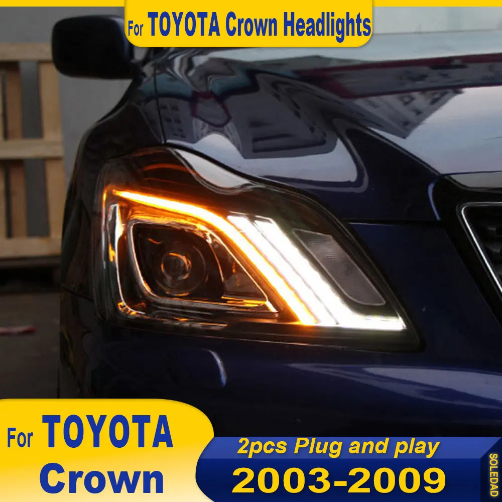 Full LED Car Headlights For Toyota Crown 2003 2004 2005 2006 2007 2008 2009 DRL HeadLamp Animation Car Front Lamps tool Assembly
Full LED Car Headlights For Toyota Crown 2003 2004 2005 2006 2007 2008 2009 DRL HeadLamp Animation Car Front Lamps tool Assembly