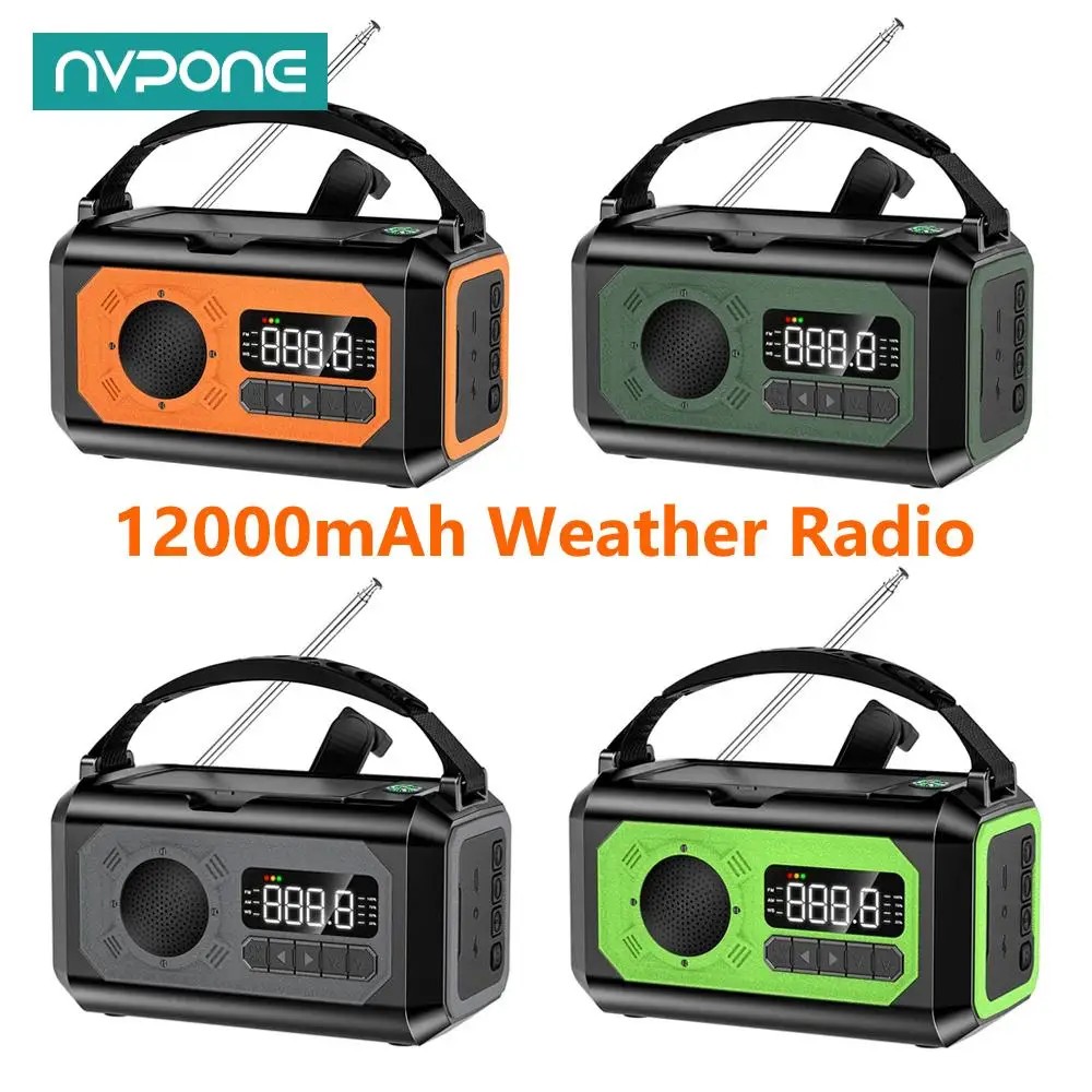 12000mAh AM/FM/NOAA Weather Radio with 2 Solar Panels Solar Hand Crank Portable Emergency Radio Reading Lamp for Outdoor Camping
12000mAh AM/FM/NOAA Weather Radio with 2 Solar Panels Solar Hand Crank Portable Emergency Radio Reading Lamp for Outdoor Camping