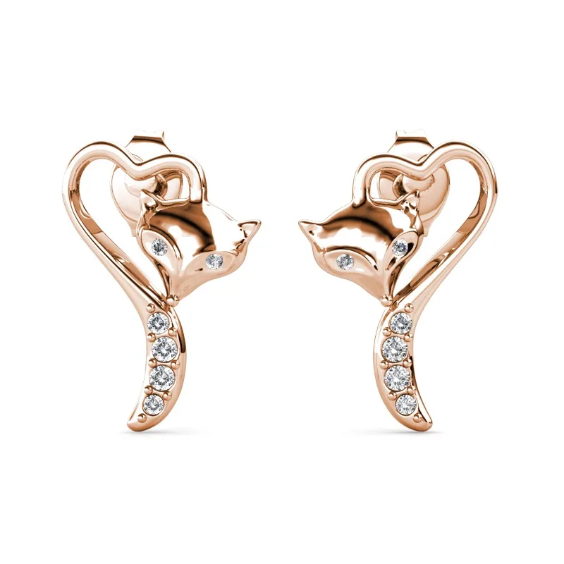 Daisini серьги с лисой и кристаллами Сваровски, 18-каратное розовое золото, модный пирсинг ушей для женщин, персонализированные аксессуары
Daisini серьги с лисой и кристаллами Сваровски, 18-каратное розовое золото, модный пирсинг ушей для женщин, персонализированные аксессуары