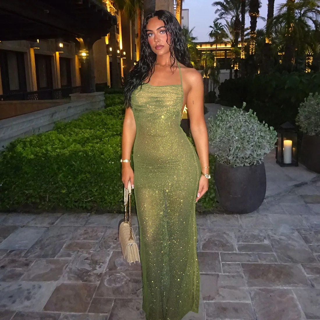 Spring New Women's Fashion Halter Neck Solid Color Ruched Sexy Backless Bodycon Dress
Spring New Women's Fashion Halter Neck Solid Color Ruched Sexy Backless Bodycon Dress