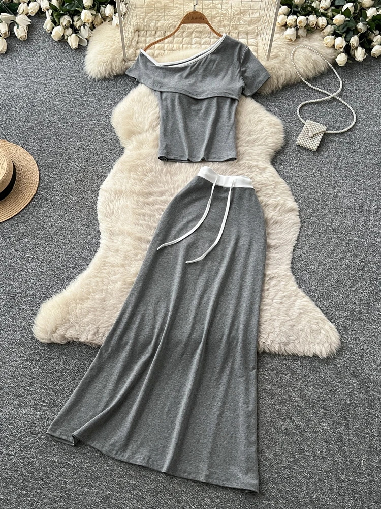 Elegant Light Maturity One-Shoulder Vest High Waist Skirt Two-Piece Set Women Summer Slant Shoulder Slimming Ensemble
Elegant Light Maturity One-Shoulder Vest High Waist Skirt Two-Piece Set Women Summer Slant Shoulder Slimming Ensemble