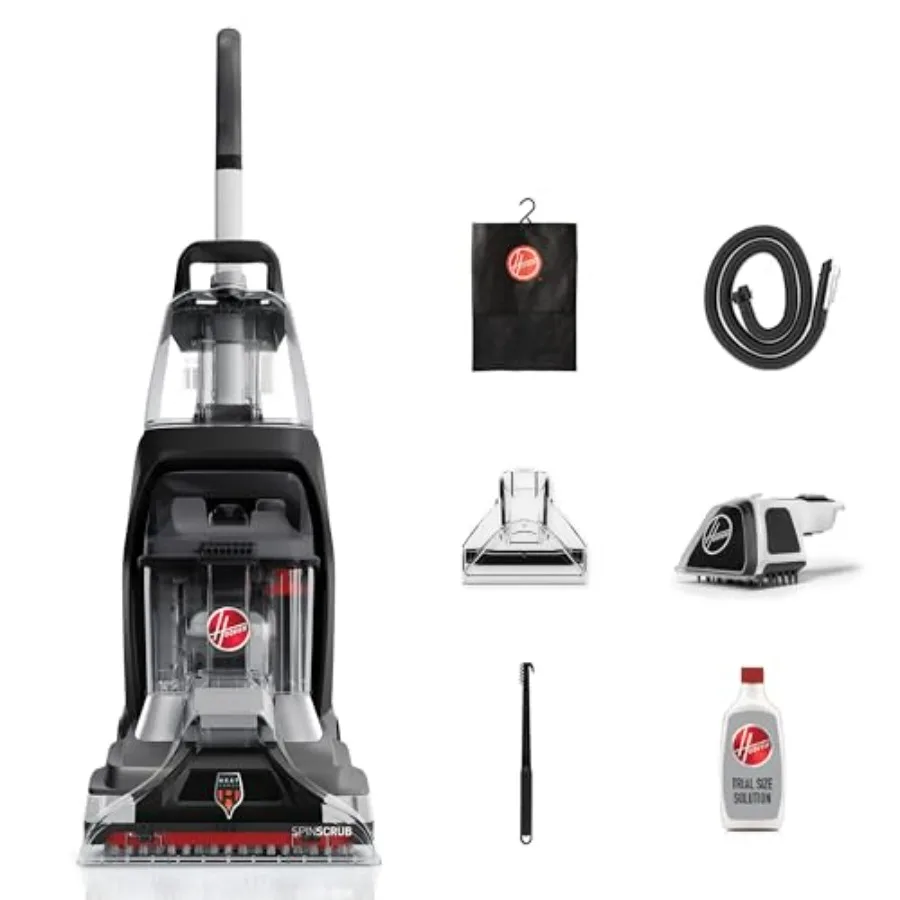 Upright shampooer for pet carpet cleaning, black plastic housing, deep-cleaning suction power, compact upright design for easy
Upright shampooer for pet carpet cleaning, black plastic housing, deep-cleaning suction power, compact upright design for easy