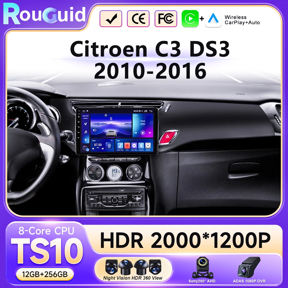 Android 16 For Citroen C3 DS3 2010-2016 Navi GPS 4G+WIFI Wireless CarPlay Intelligent Systems Autoradio Screen BT NO 2DIN
Android 16 For Citroen C3 DS3 2010-2016 Navi GPS 4G+WIFI Wireless CarPlay Intelligent Systems Autoradio Screen BT NO 2DIN